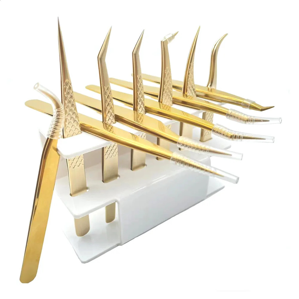 Eyelashes Tweezers Set To Place False Eyelash Extension Stainless Lashes Tongs Pliers Volume Eyebrow Clip Makeup Nail Art Tools 241223