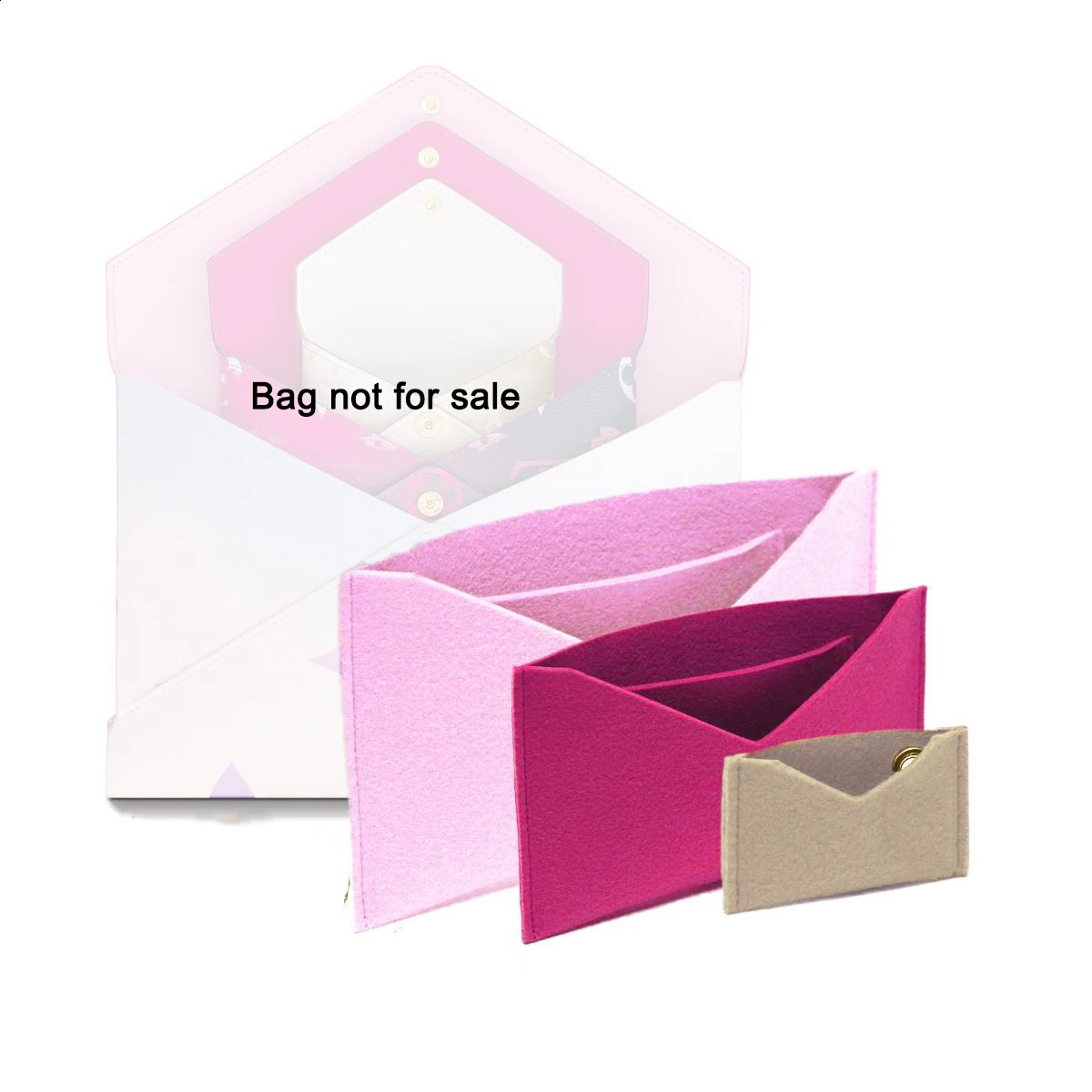 Felt organizer For handbag Kirigami insert of 3 with Golden chain Crossbody bag Kirigami Pochette Envelope Bag Insert Organizer 241226
