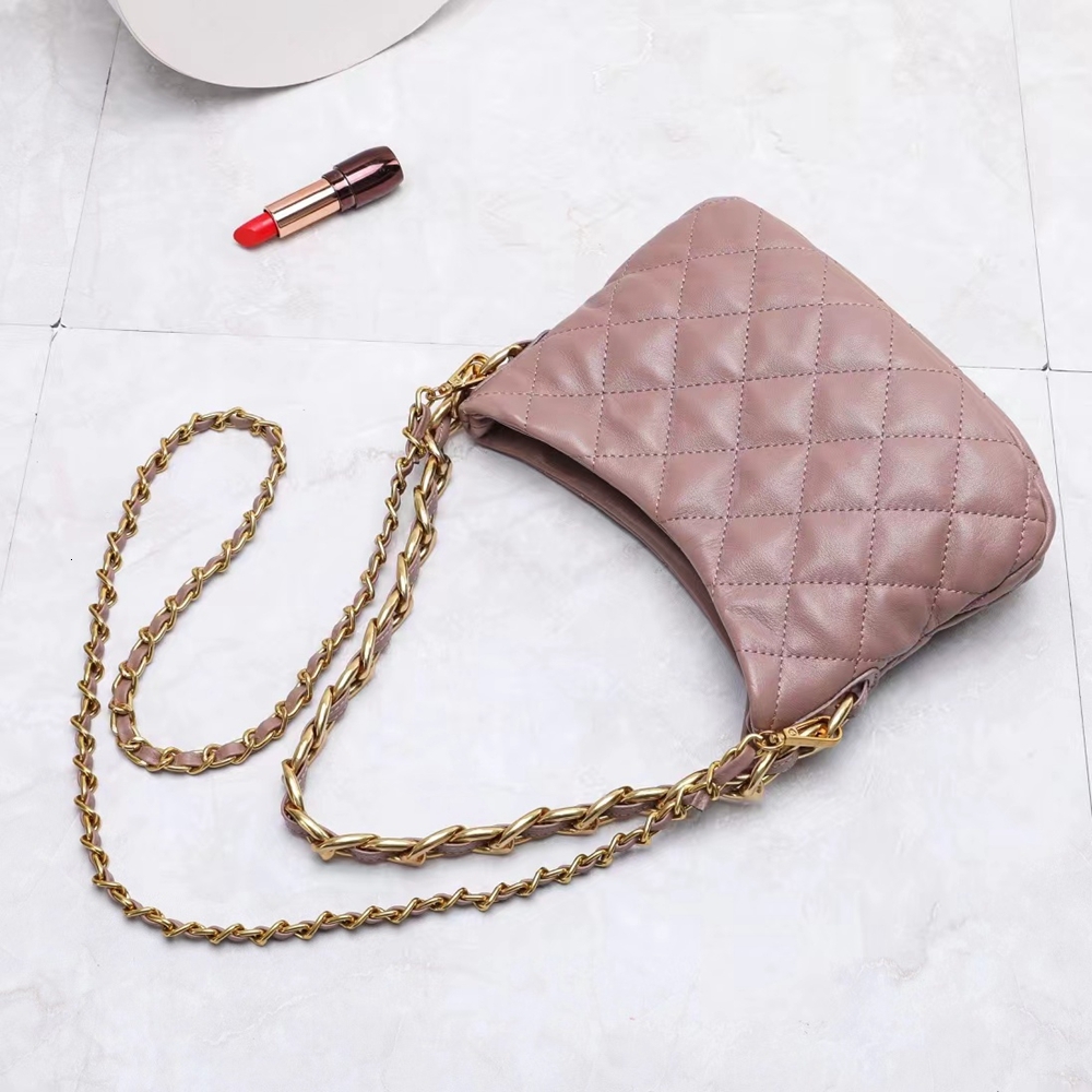 Ladies Fashion Premium Soft Lambskin Dia Embroidery Women Chain Shoulder Strap Versatile Mini Crossbody Bag