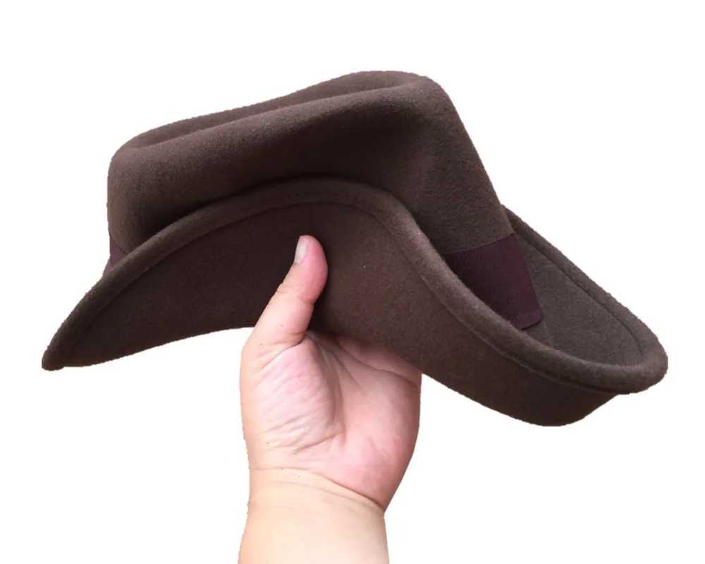 Brown Crushable Cowboy Fedora Hats Indiana Jones Outback Hat W241225