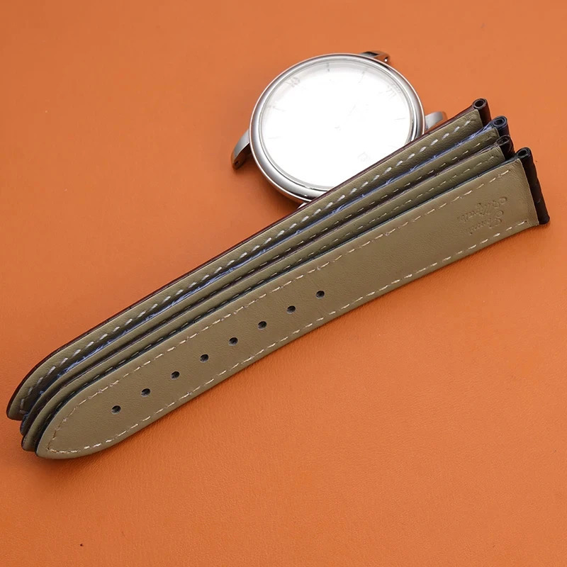 Alligator Leather Watchband Ultra Thin 18 19 20 21 22MM Black Brown Soft Strap Quick Release Bracelet 241225