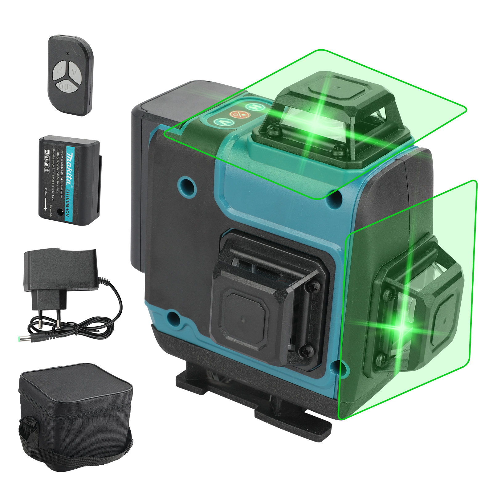 Durable Makita 16-Line 360 Degree Adjustable Laser Level with Horizontal and Vertical Alignment