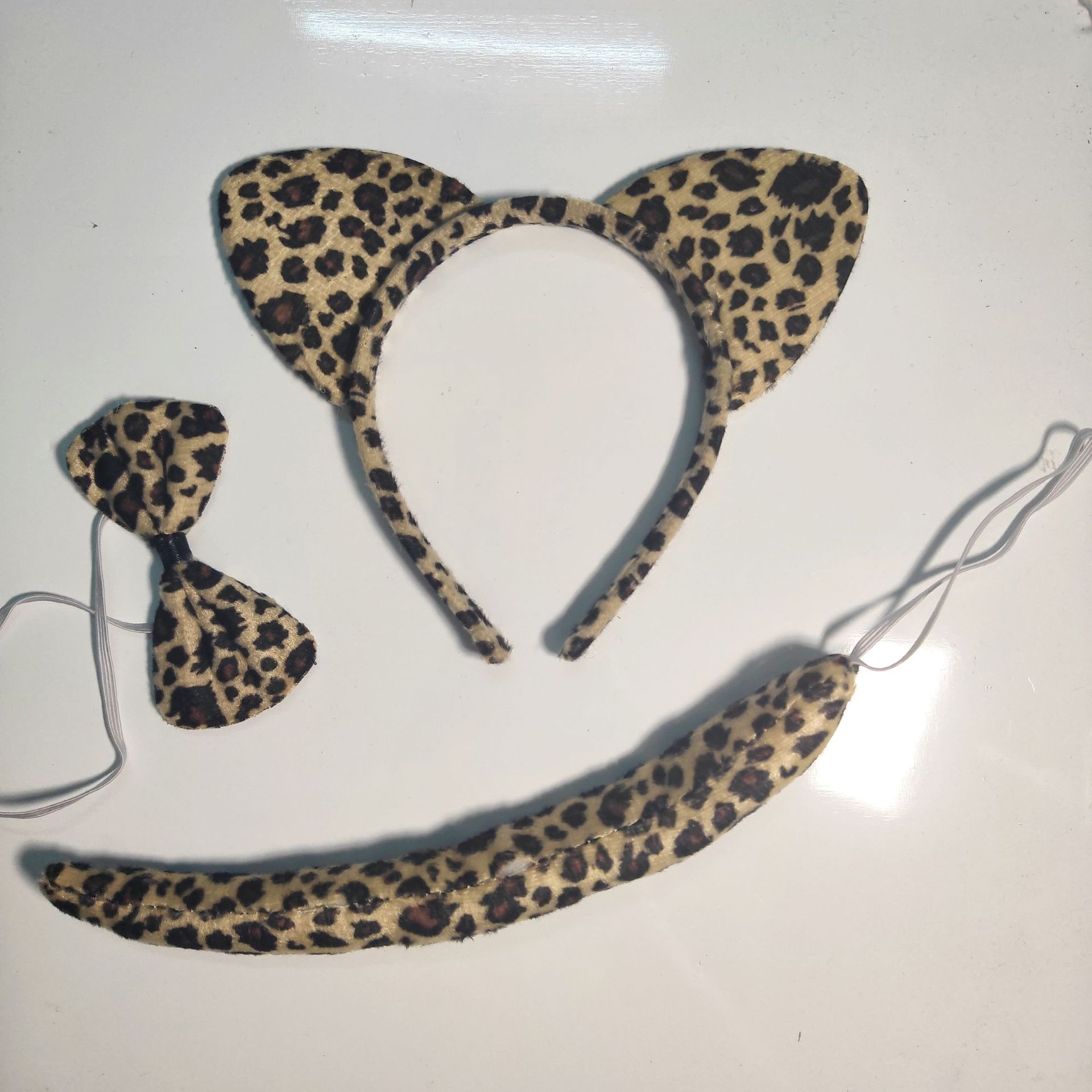 Halloween animal three piece set children's hair headband tiger black panther leopard plush headband wholesale