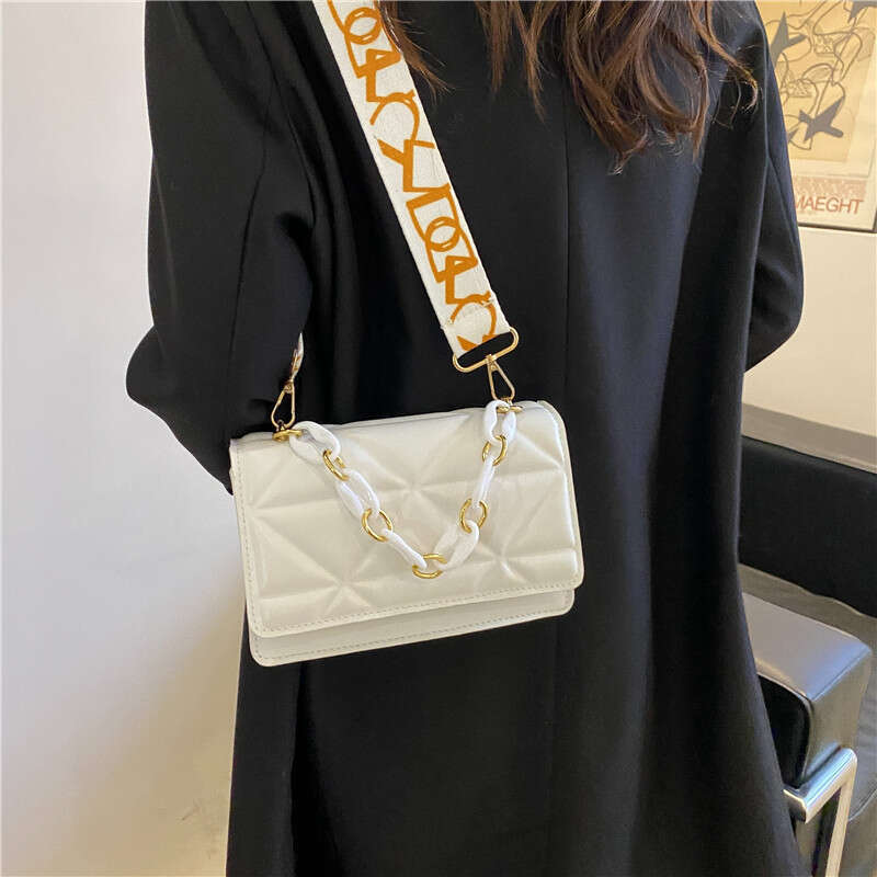 This Year's New Wide Strap Fashionable Hand-Held Crossbody Small For Women, Autumn And Winter High-End Versatile Texture Shoulder Bag