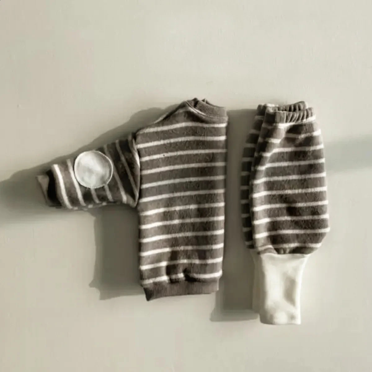 8493 Baby Clothing Set Spring Boys Suit Striped SweatershirtPant Casual 03Year Girls Two Piece 241225