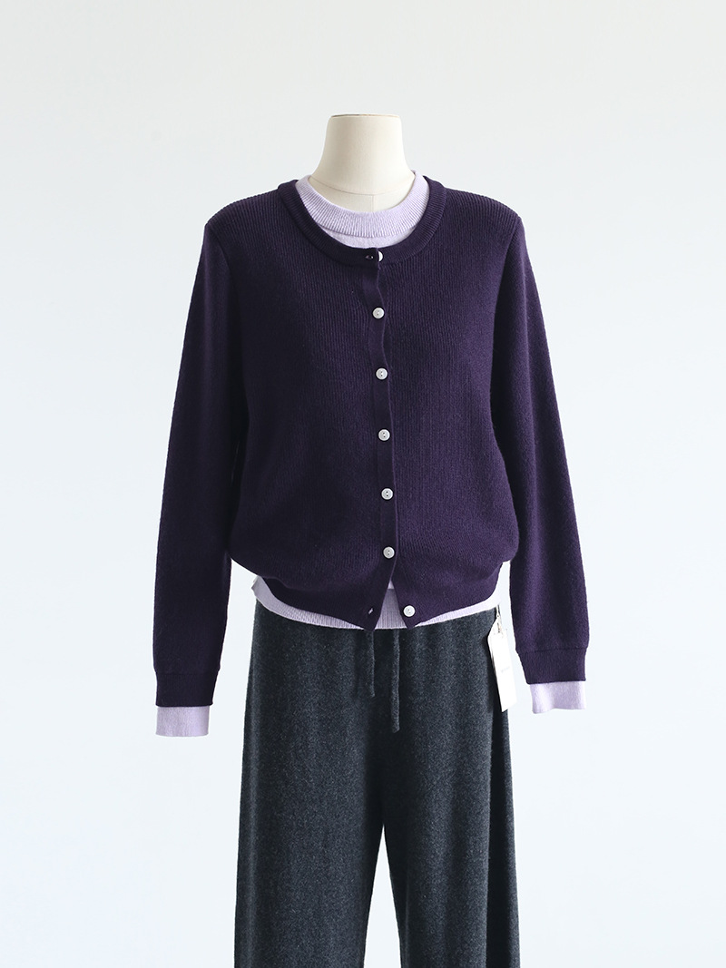 MYY2 Colored Knitted Sweater Combo - Seasonal Style Long Sleeves, Round Necked Overlay Tops for Cozy Wear