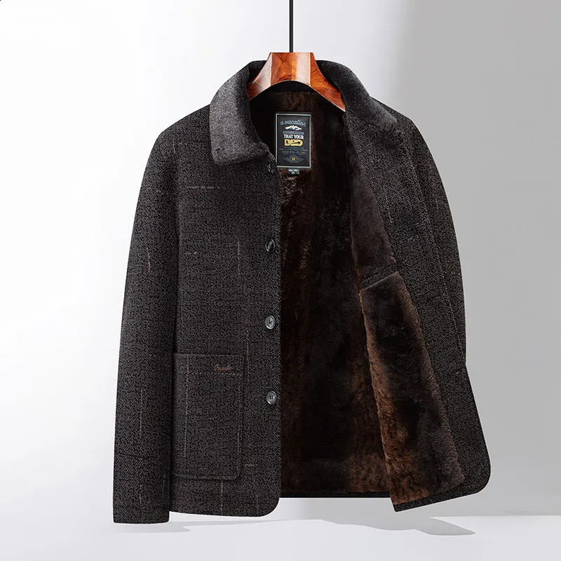 2024 Men Woolen Coats Mens business Casual Trench Coat Winter Coat with wool inner Man Autumn and Winter Wool Coat for Men 241223