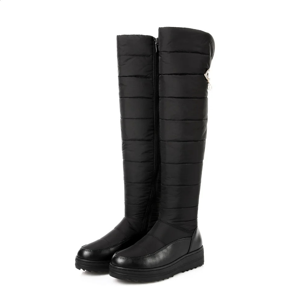 SGESVIER high quality down warm snow boots women platform thigh high boots ladies zipper winter shoes over the knee boots241226bj