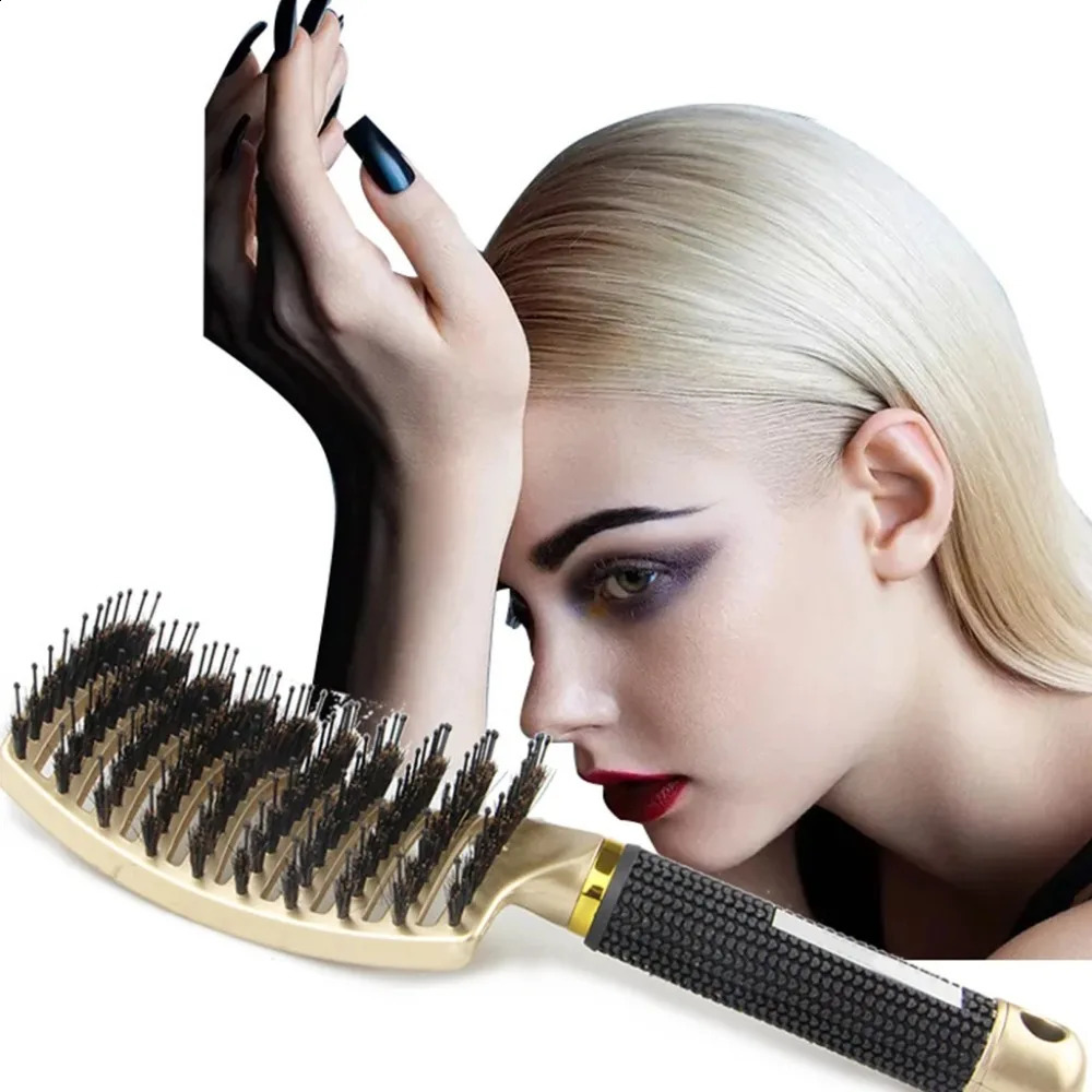 Anti Klit Hairbrush Women Female Hair Scalp Massage Bristle nylon Hairbrush Wet Curly Detangle Hair Brush For Salon 241225