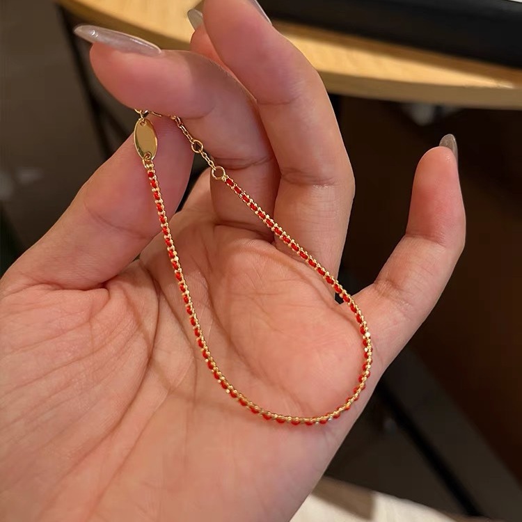 Ins Lover Wedding French Bracelets Simple Fashion Jewelry 925 Sterling Silver Gold Fill Braided Rope Party Eternity Lucky Hand Strap Women Bangle For 