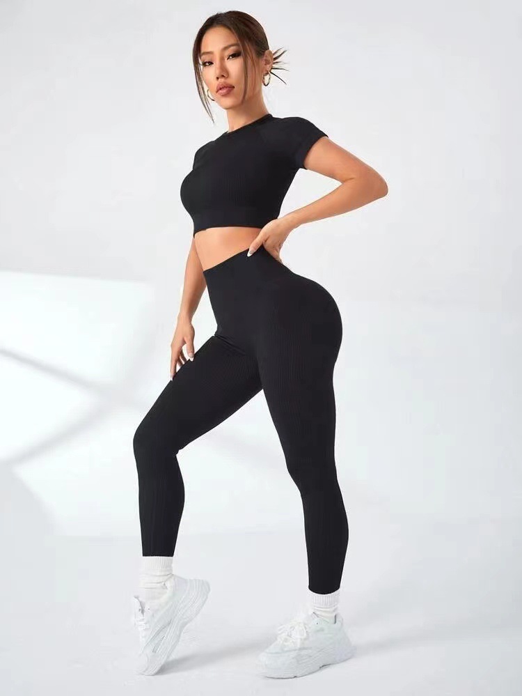 Women's yoga pants straight leg tight pants sports suit peach hip pants fitness suit girls' running gym slim fit not awkward jumping tight s