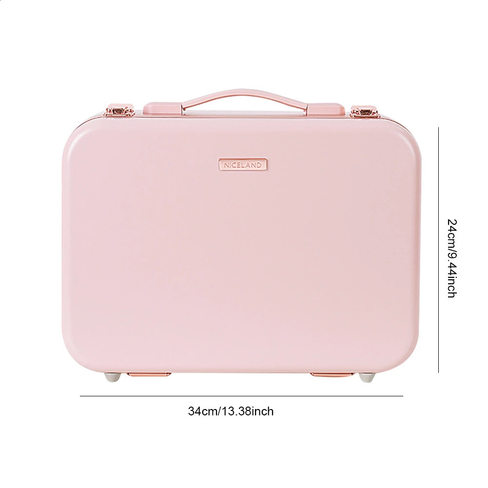 Smart LED Makeup Bag With Mirror Large Capacity Compartments Waterproof PU Leather Travel Cosmetic Case For Women 241226