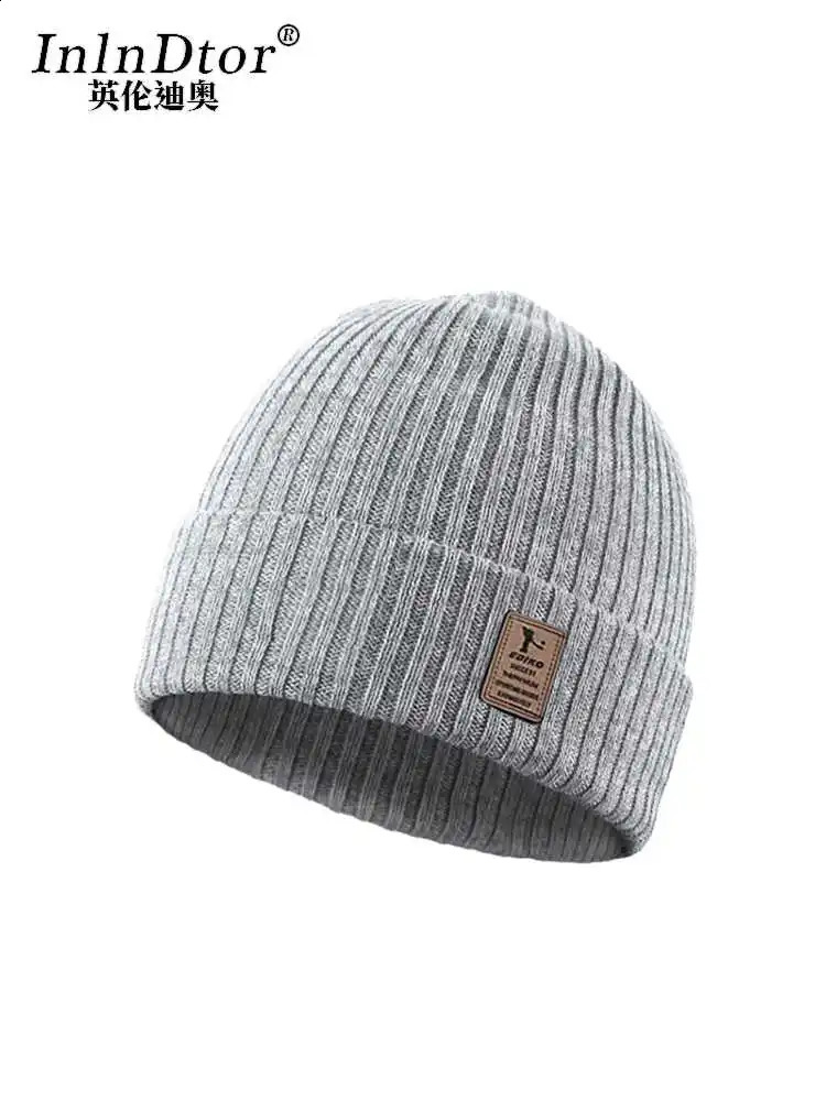 winter padded warm knitted cap wrapped head wool woolen mens double thickening set ski 241226