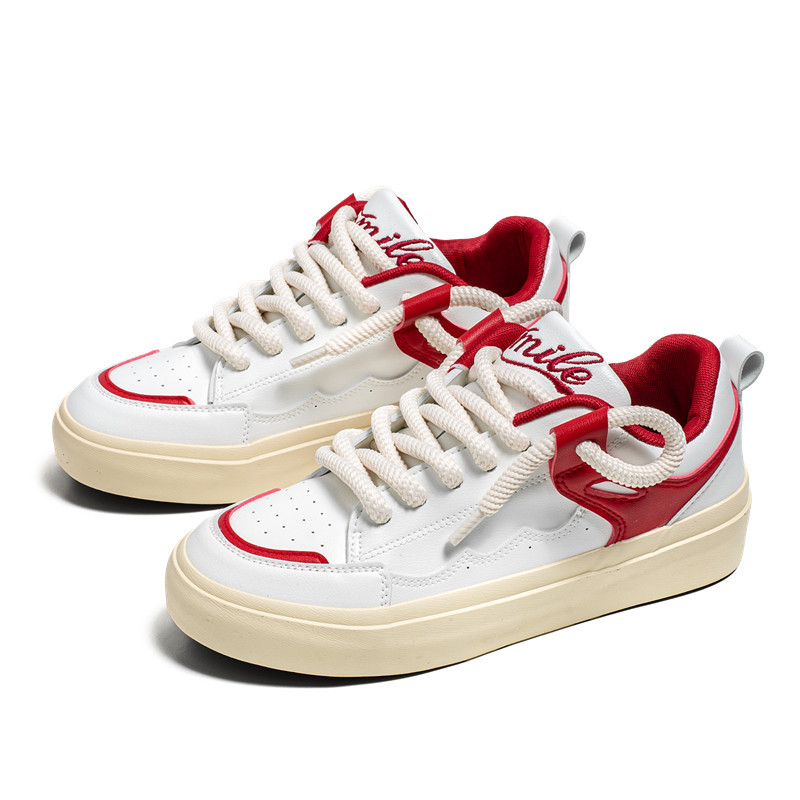 Men Casual Fashion Hot Sale Leisure Skateboard Shoes Thick Sole Niche Design Trendy Triple Beige Red fashion