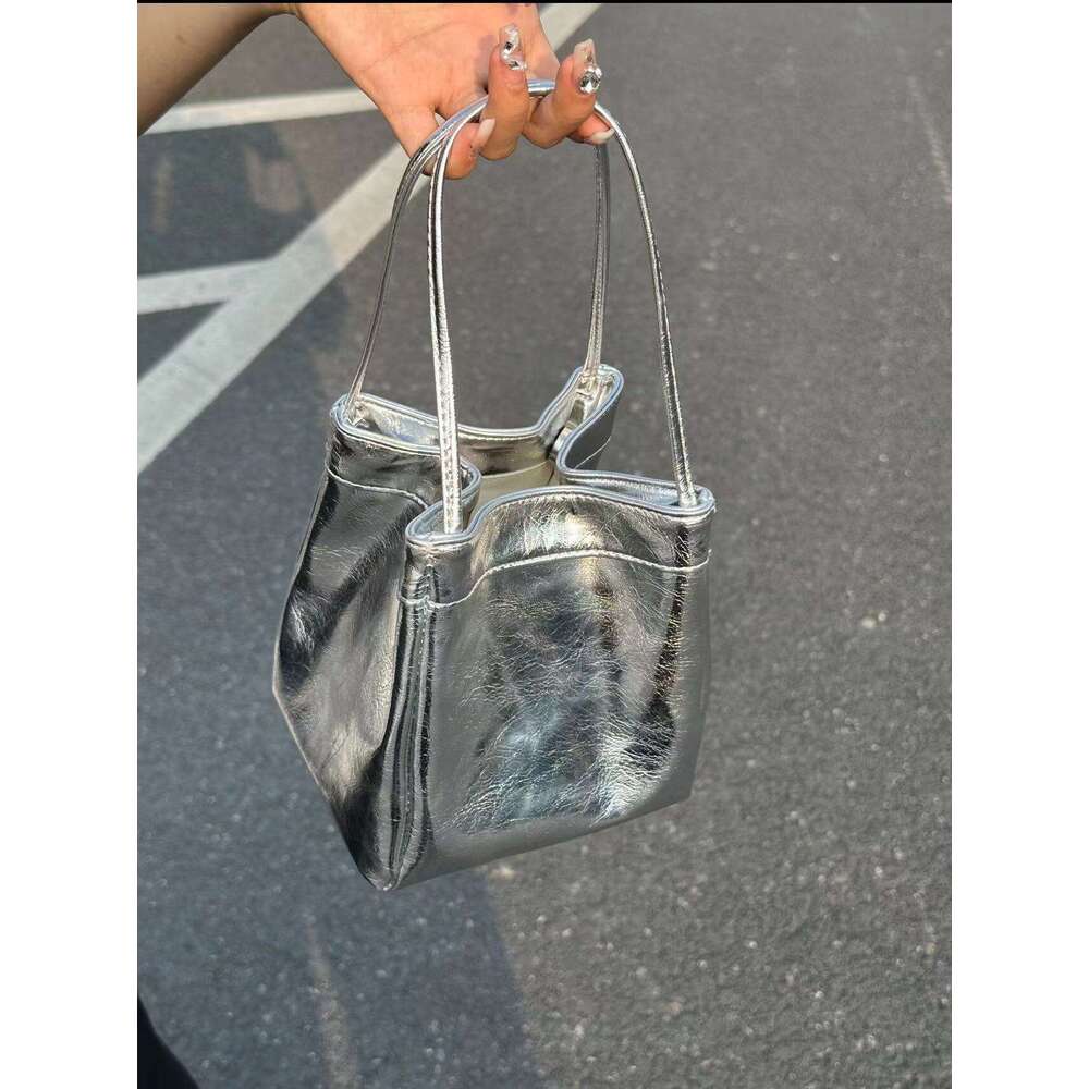 New Trendy Versatile Casual Korean Style Small Square Bucket Bag, Niche And Simple Underarm Handbag For Women