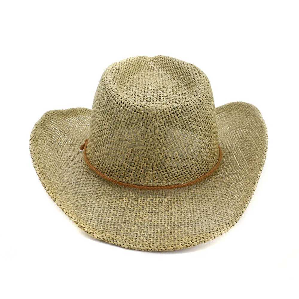 Summer Mens Khaki Womens Cowboy Hat Big Brim Panama Style Beach Sunshine C Holiday Travel Sunshine Hat W241225
