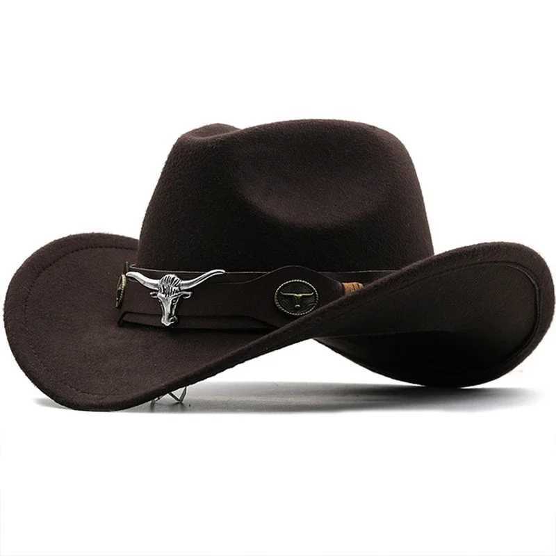 Western style denim hat size 4 black wool jazz top hat mens ethnic style denim head ribbon felt C womens children riding Fedora hat W241225