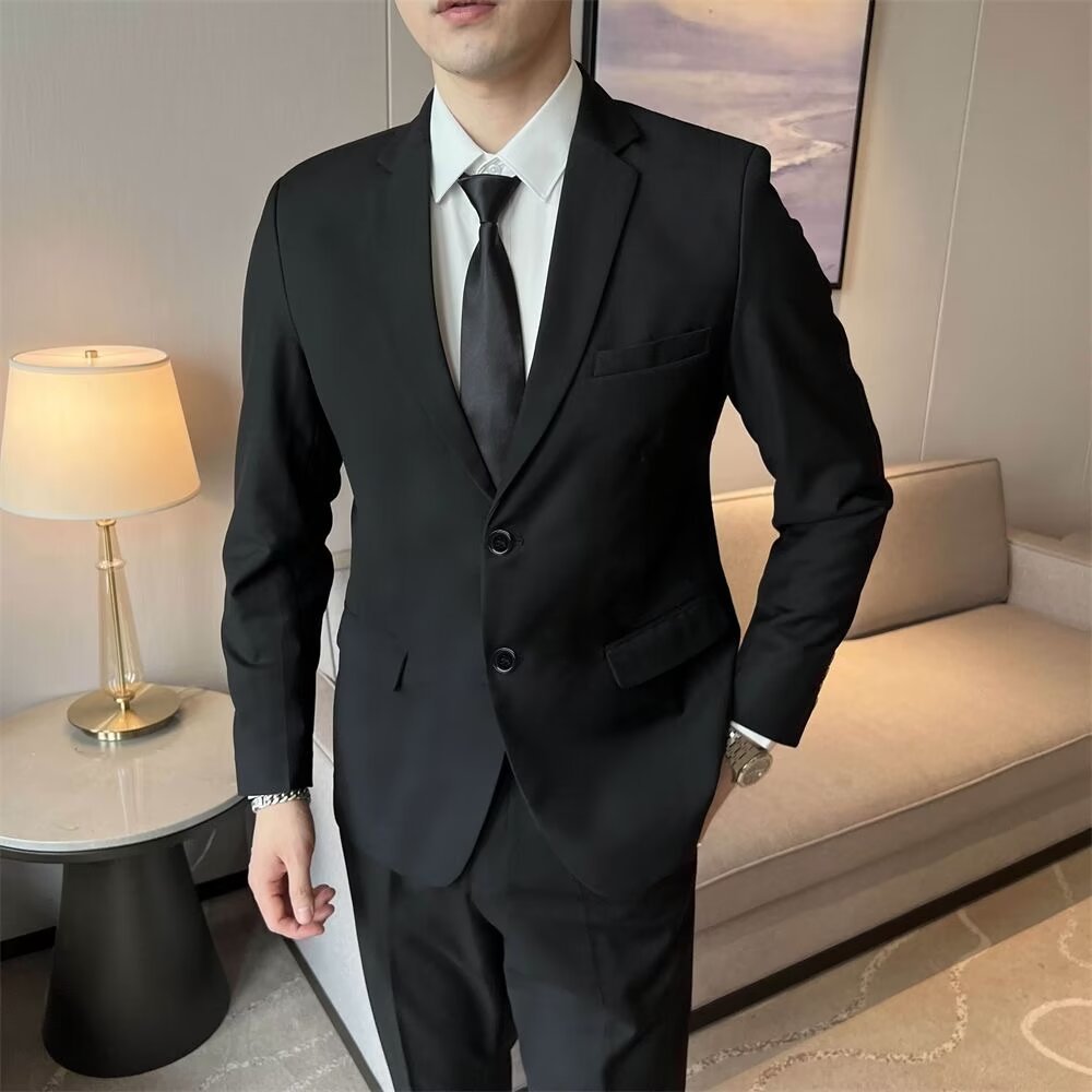 L1224Men's suit Korean style groom wedding formal suit slim fit best man