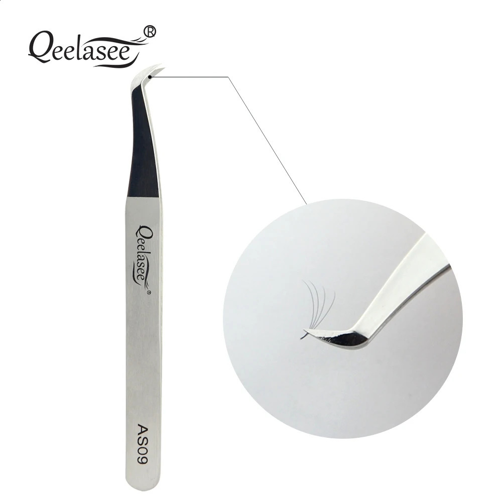 2/5/10pcs silvery Qeelasee Beauty Salon Eyebrow Volume Eyelash Extension Fan Lash Tweezer AS09 Eyelash 241223
