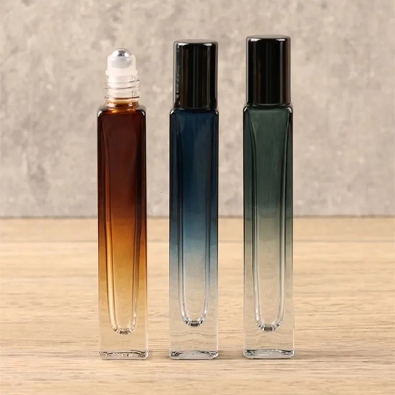 10ml Thick Glass Perfume Spray Bottle Sprayer Atomizer Travel Refillable Square Roll on Bottles Empty Essential oil bottle 241225
