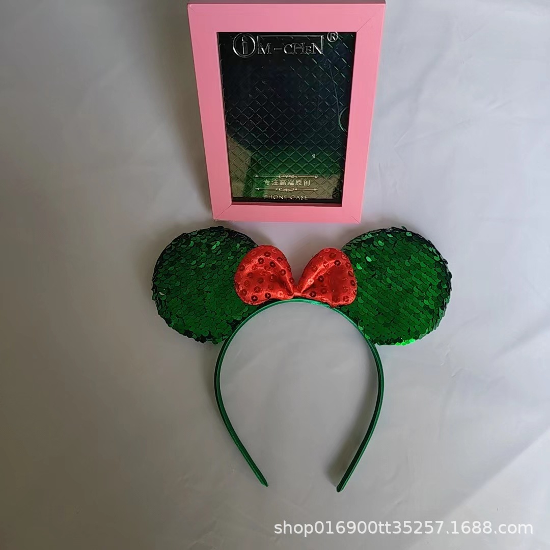 Butterfly bow headband amusement park Mickey Mouse polka dot headband rabbit ear headband adult children hair accessories female