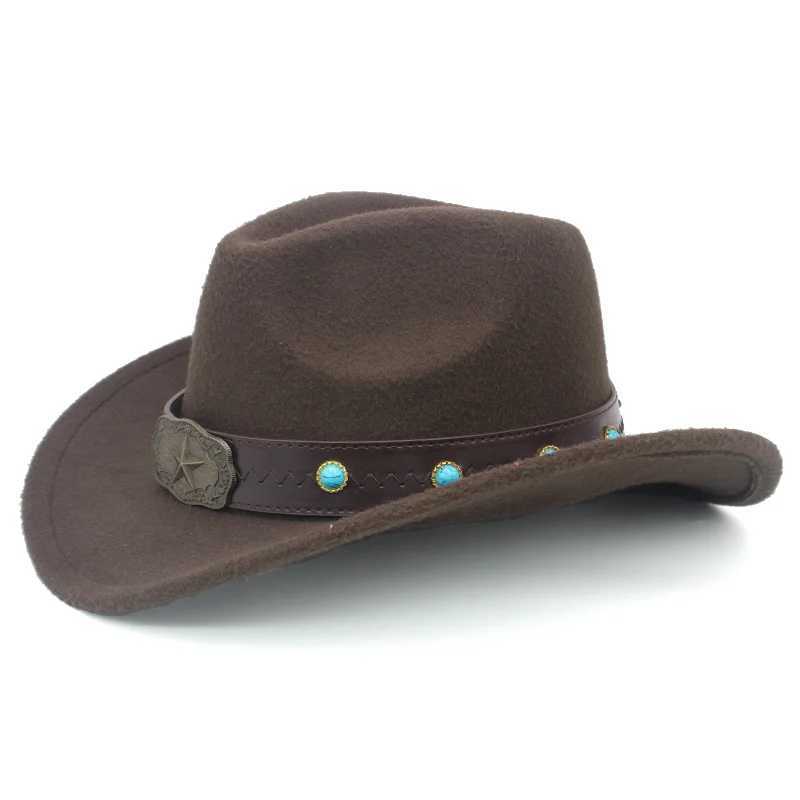 Mens Western cowboy hat fedora jazz trend party music festival cowboy hat W241225