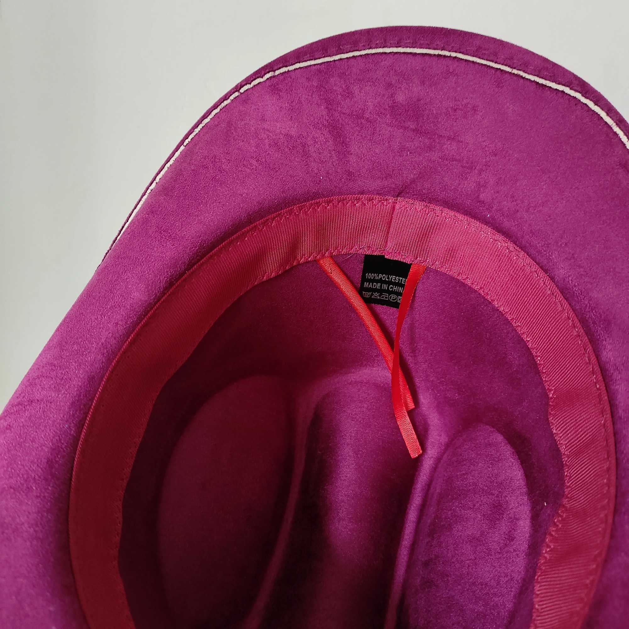 Classic Suede Leather 7.5CM Western Cowboy Womens Fedora Hat Mens Church Jazz Hat Fashion Travel Party Hat Cowboy Hat 2024 W241225