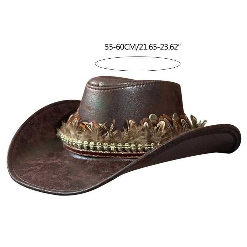Handmade denim hat wide Brim denim hat suitable for female doctor parties W241225