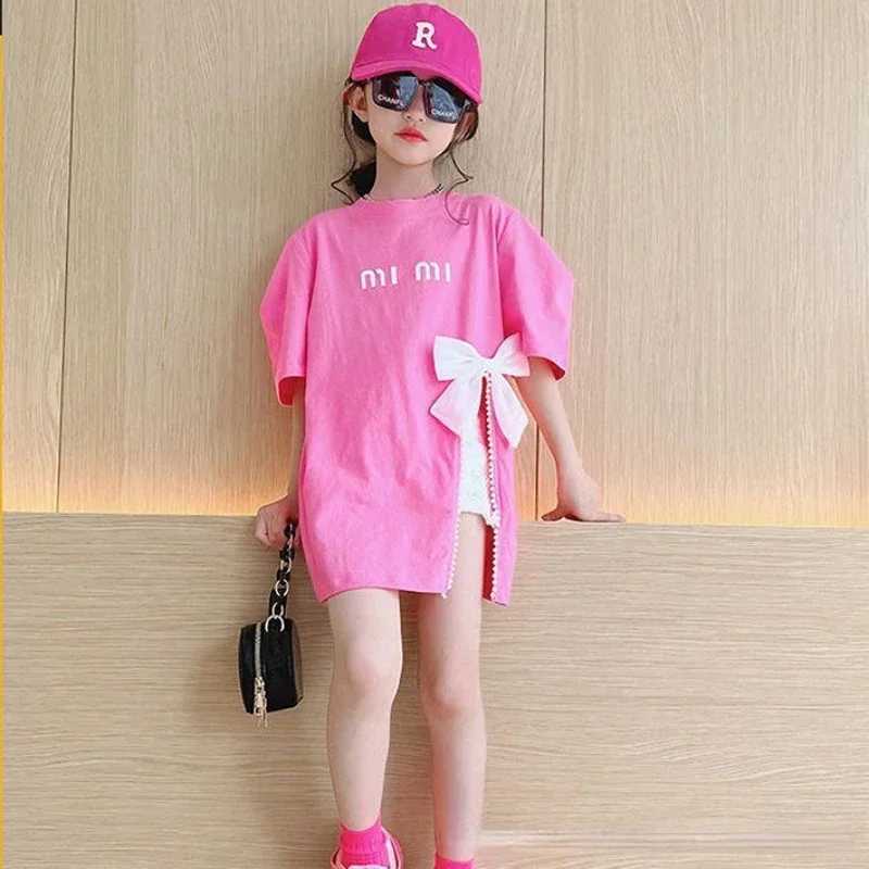 Tshirts Summer girls Tshirts fashionable short sleeved girls clothing teenagers tops childrens clothing childrens clothing preschool girls clothi Y241