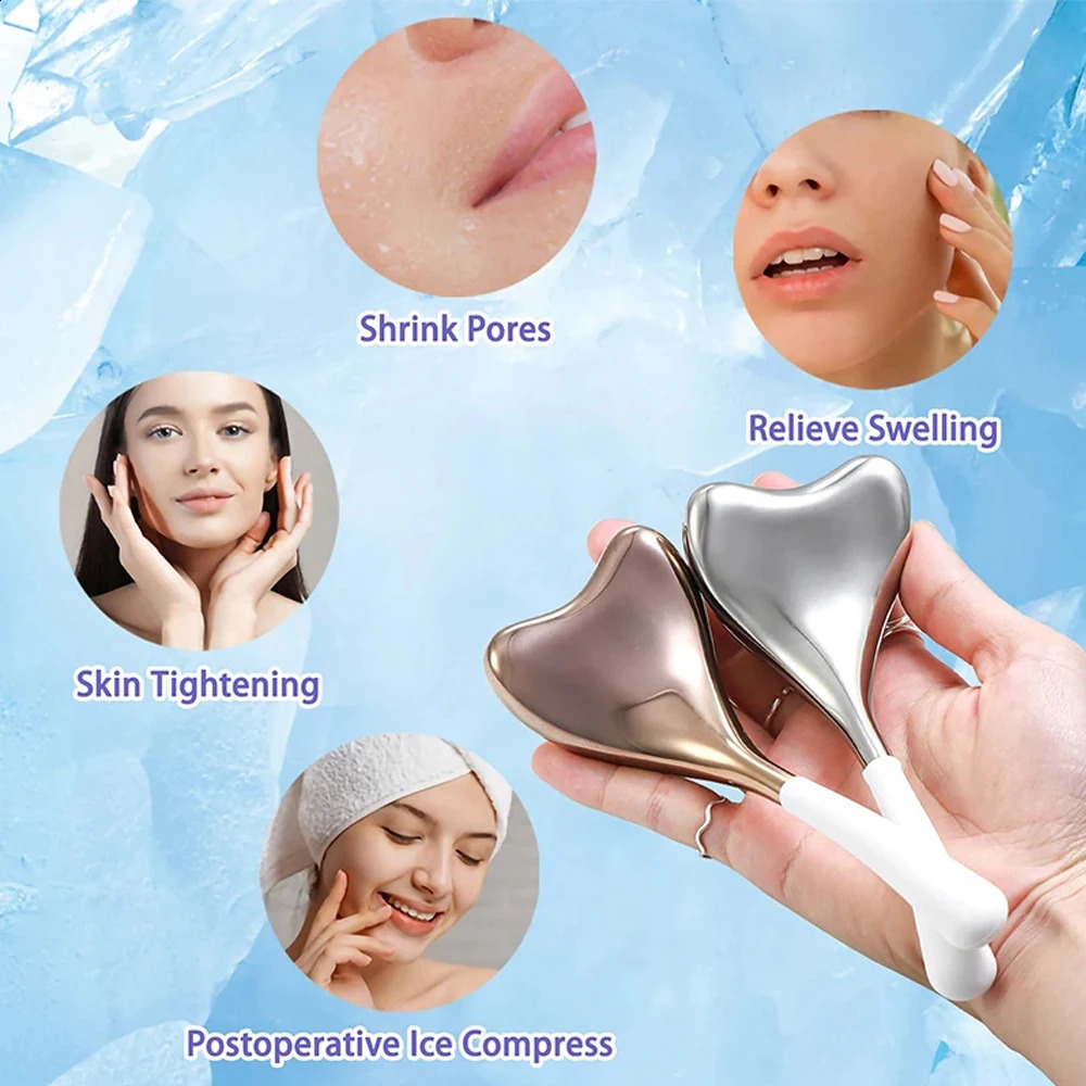 Cooling Spa Ice Globes Roller Stainless Steel Gua Sha Cryo Sticks Face and Eyes Massager Skin Care Tools Gifts for Women 241226