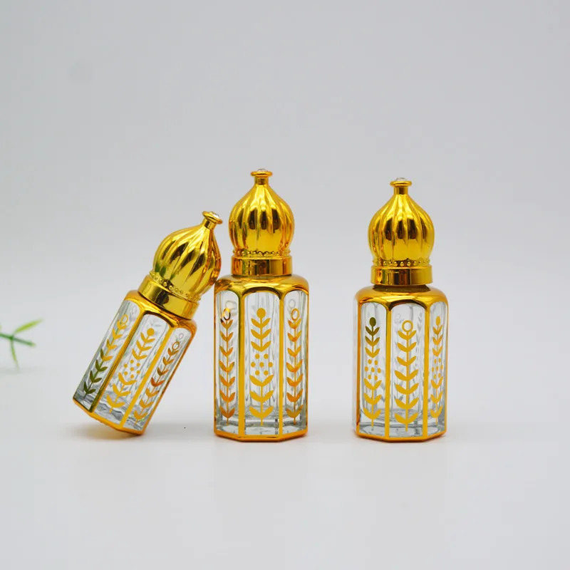6/9/12ml Essential Oil Roller Bottle Gold Dropper Perfume Bottles Travel Refillable Roll On Glass Empty Container 241225