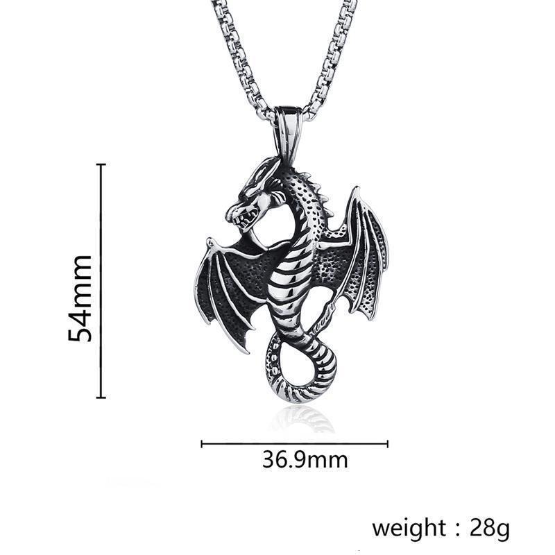 Wolf Tide Titanium Steel Ice And Fire Song Pendant Personalized Punk Hip Hop Necklace Trendy Men's Spray Dragon Jewelry New Style Bijoux Wholesal