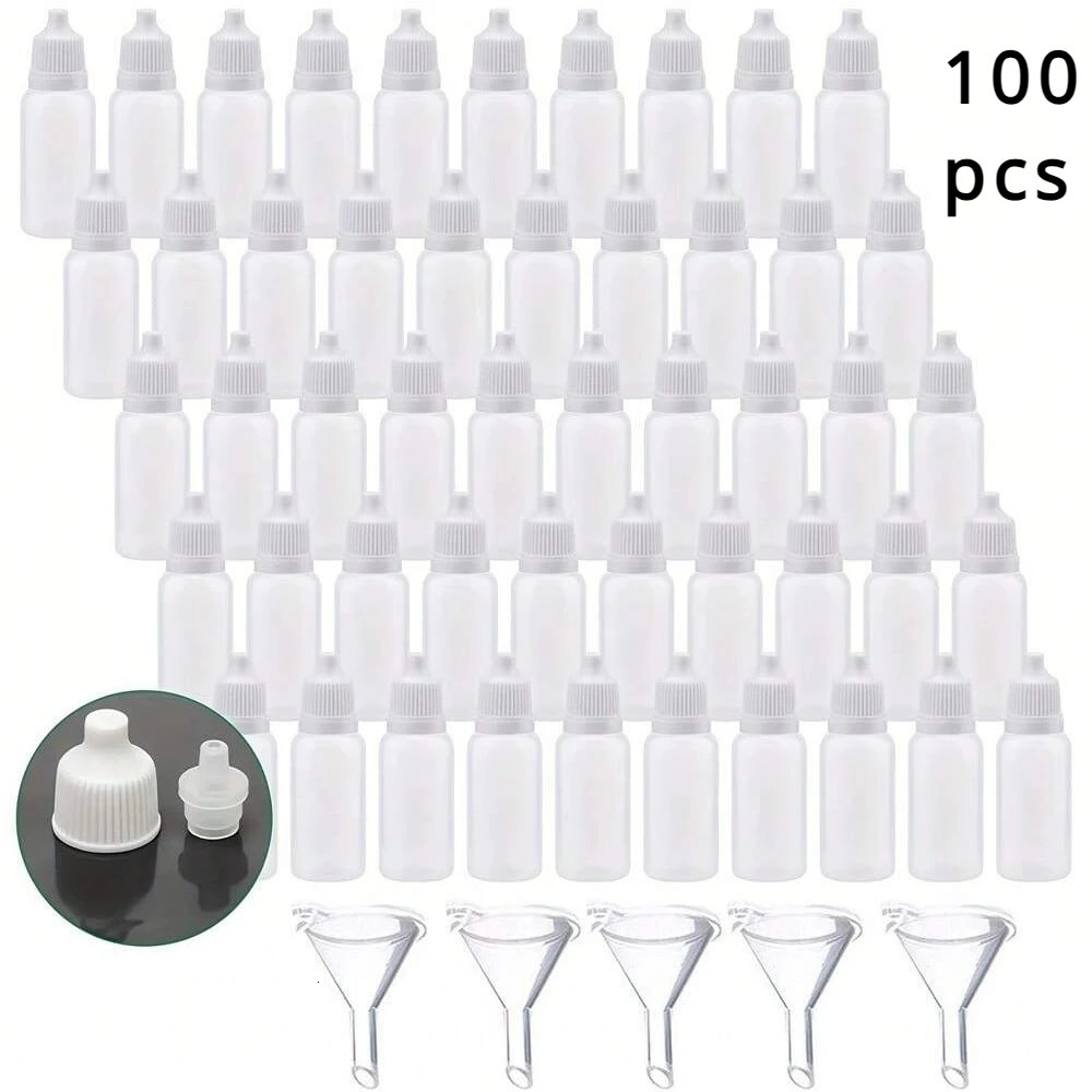 100PCS 3-50ML Plastic Empty Squeezable Liquid Dropper Bottle for Travel Small Eye Ear Dropper Bottles Store Sort Essential Oil 241225