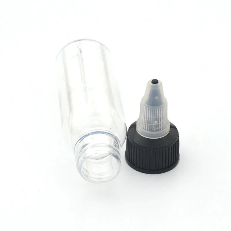 30Pcs 30ml 60ml 100ml 120ml 150ml Plastic Empty Ink Vial Twist Top Black Cap Transparent Clear Bottle Tattooing Accessories 241225