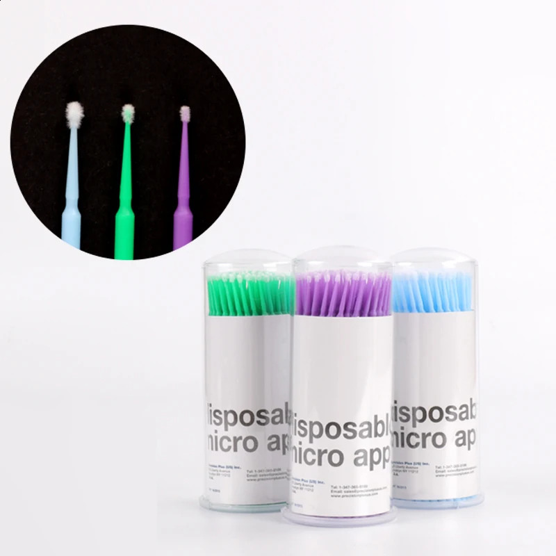 200pcs Plastic Disposable Cotton Swab Eyelash Cleaning Stick Micro Brush Cotton Swab Eyelashes Extension Makeup Tattoo Tools 241226