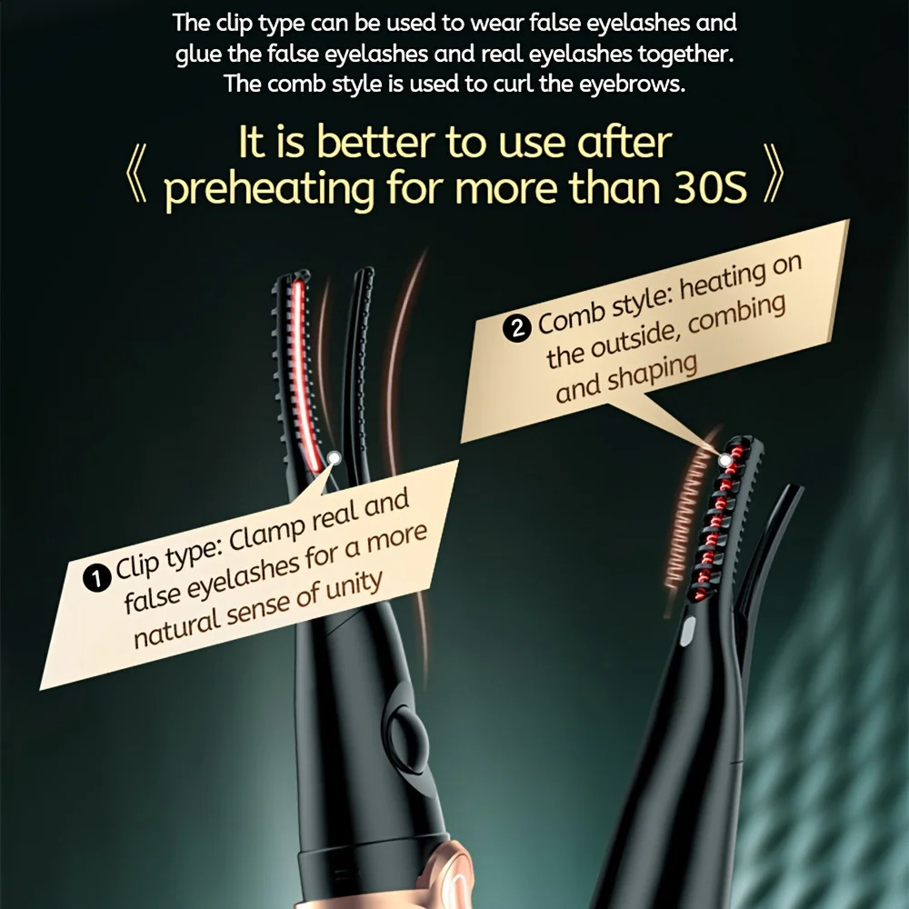 Electric USB Eyelash Curler Electric Heated Eyelash Curler Eyelash Curling Quick Heating Professional Electric Eyelashes Clip 241226