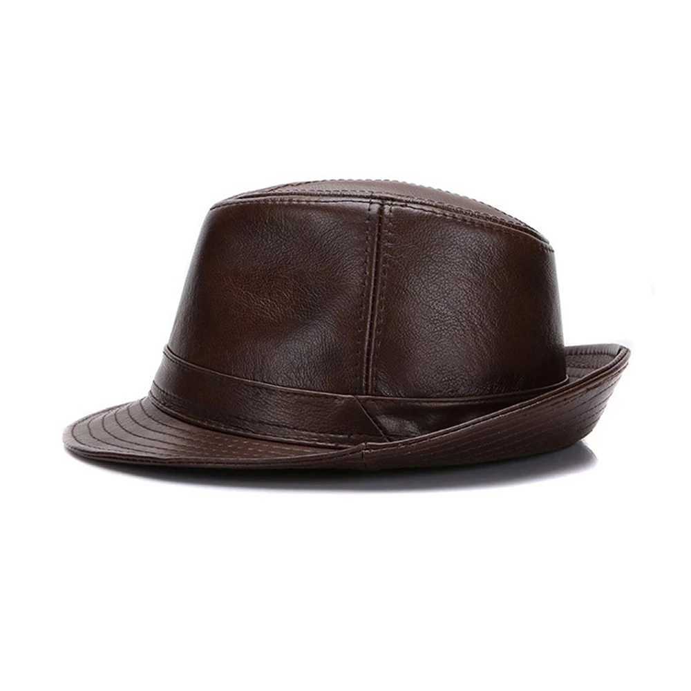 2024 Autumn Mens Genuine Cowboy Leather Hat Mens Fashion Cs Winter Warm New Cowboy% Genuine Cowboy Leather Hat W241225