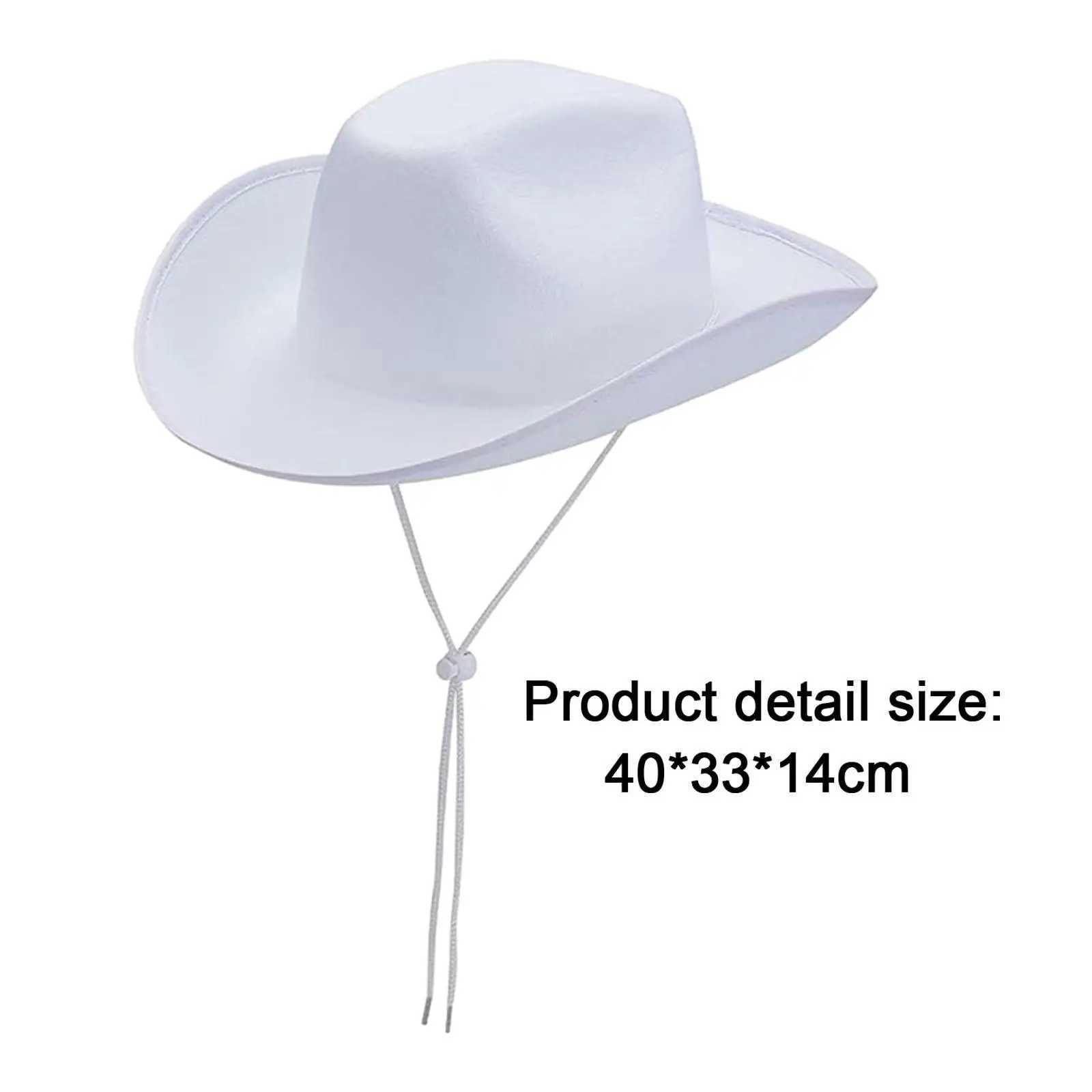 Cowboy hat gentlemans jazz hat casual Tren with adjustable Chin Str sun hat used for photo props holiday travel parties holidays W241225