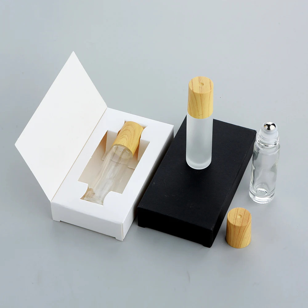 20Pcs 10ml With packaging box Glass Roll on Bottle for Essential Oils Refillable Perfume Bottles with Roller Ball 241225