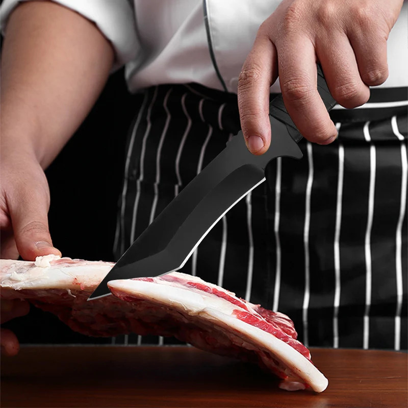 5Cr15Mov Stainless Steel Meat Chopper Boning Knife Fishing Accessories Cooking Knife with Bracket Multi functional Vegetable Peeling Machine 241225