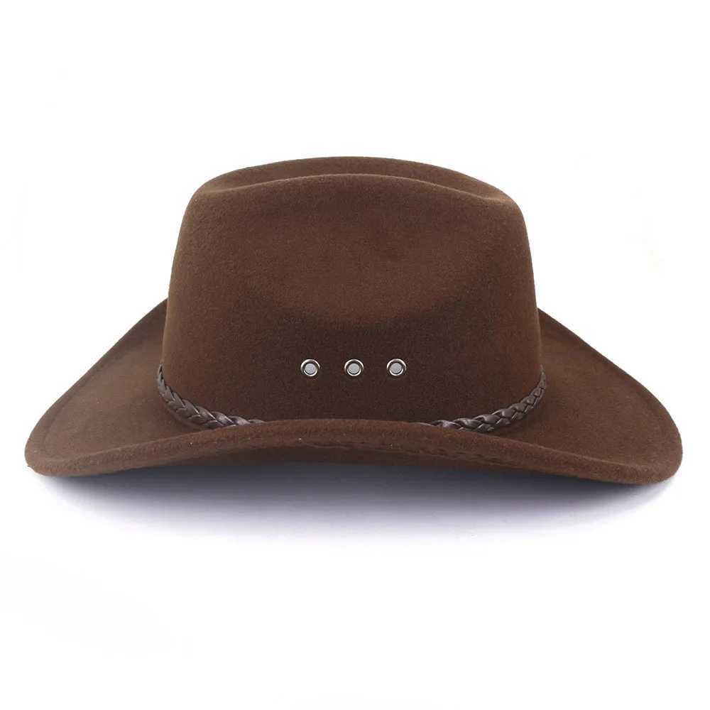 Vintage Western White Cowboy Hat Womens Ethnic Style Fedora Hat Gentleman La Jazz Cowboy Girl Church Sombrero Hombre Cs W241225