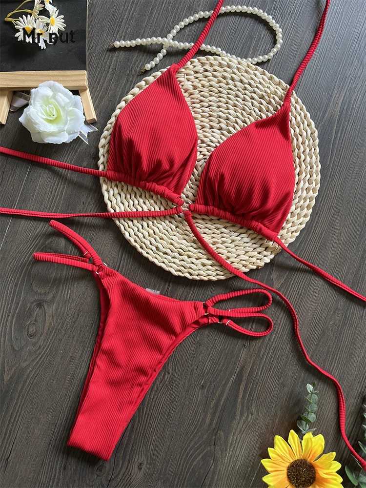 Mr. Nuts European and American new bikini special fabric with swimsuit beach sexy womens swimsuitW241225