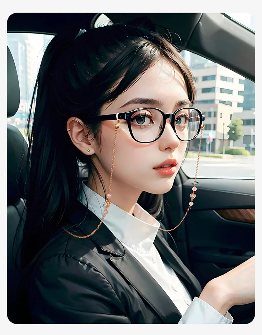 Womens Stainless Steel Eyeglass Holders Chains Pear Beads Sunglasses Necklace for Women-Stylish Eyeglass Hanging Necklace 241226