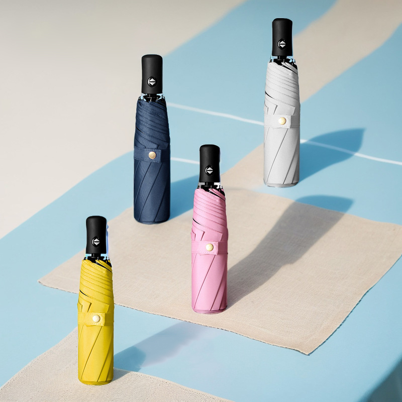 Men's and Women's Triple Panel Automatic Umbrella - Robust Vinyl Construction with Branding Options