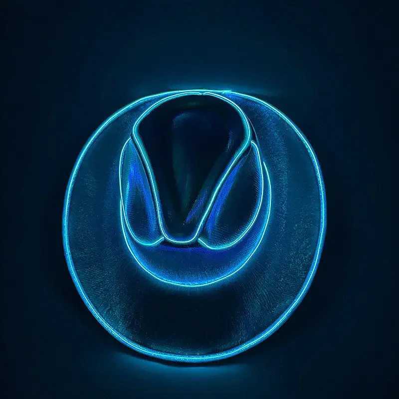 Luminous Bar C-Line Disco Luminous LED Shining Neon Light Western Cowboy Hat Single Party Supplies Bridal Cowboy Hat W241225