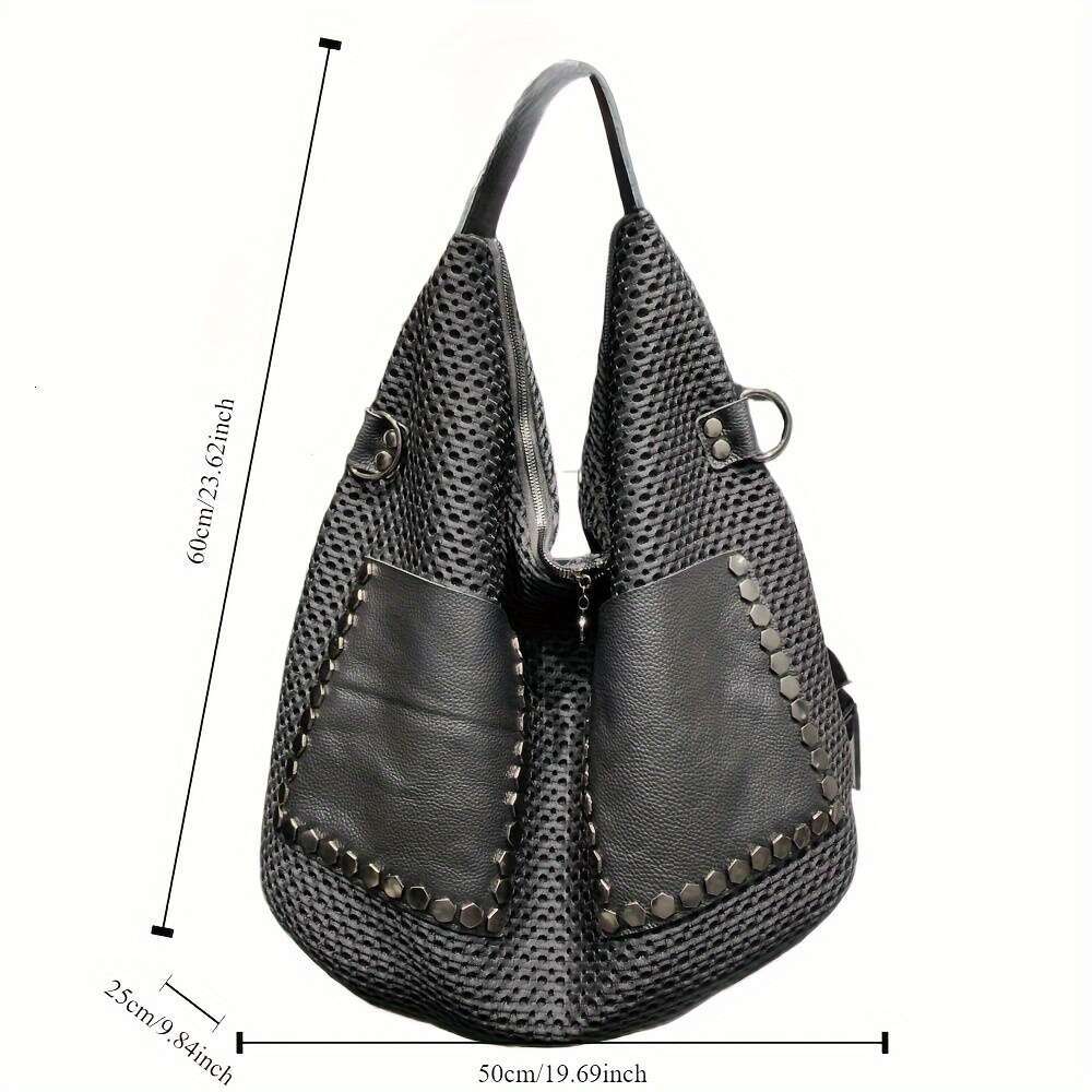 Large Capacity Ladies' Mesh Shoulder Bag, Casual and Fashionable Handbag