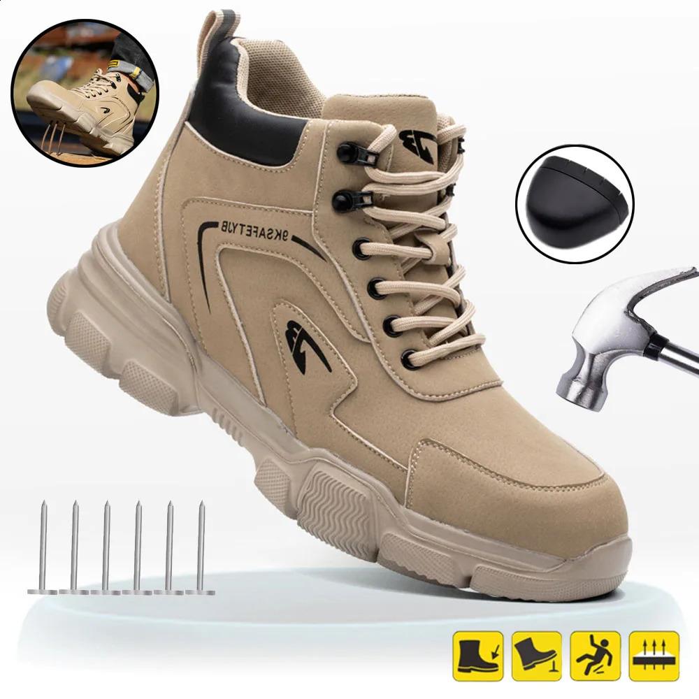 Work Safety Shoes Men Safety Boots Anti-smash Anti-stab Work Shoes Sneakers Steel Toe Shoes Male Work Boot Indestructible 241226