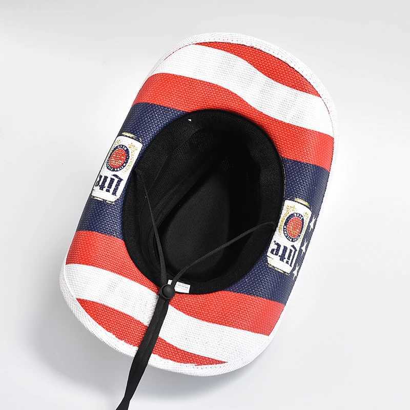 New Per Str Western Womens Cowboy Hat Classic American Flag Cowboy Girl C Panama Jazz Hat Sombrero Hombre W241225