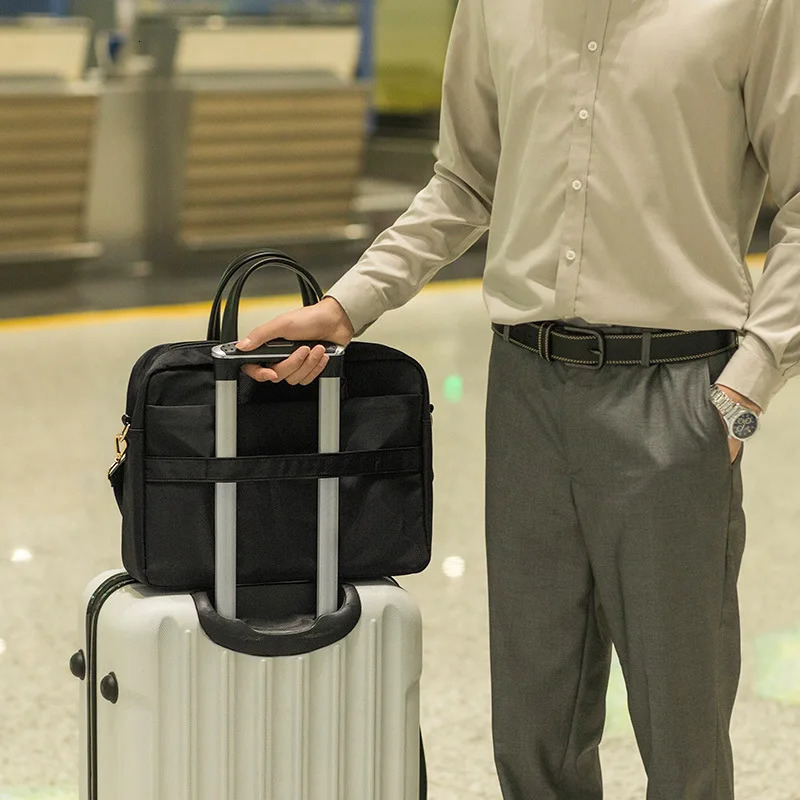 Capacity Briefcase Travel 13 14 15.6in Laptop Document Organizer Shoulder Bag Business Ipad Phone Notebook Storage Handbag X133C 241225