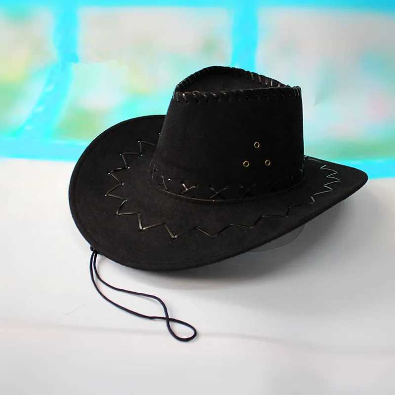 1 mens fashionable denim hat suede appearance wild west fancy Dr black latest womens unisex summer sun hat W241225